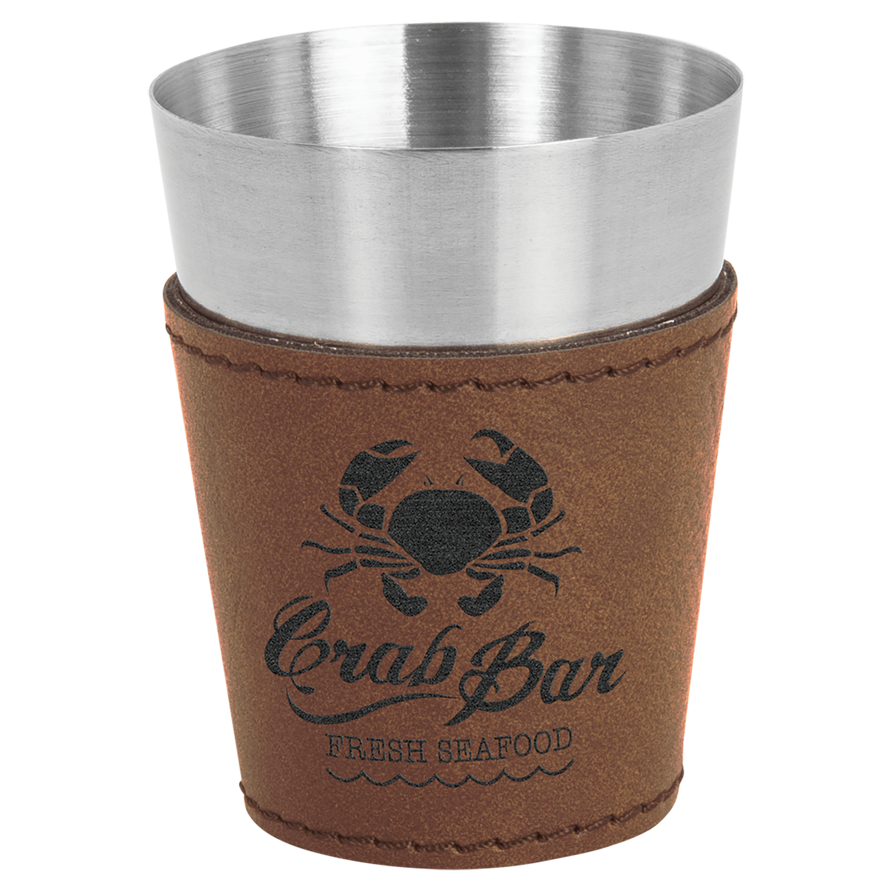 2oz Leatherette & Stainless Steel Shot Glass