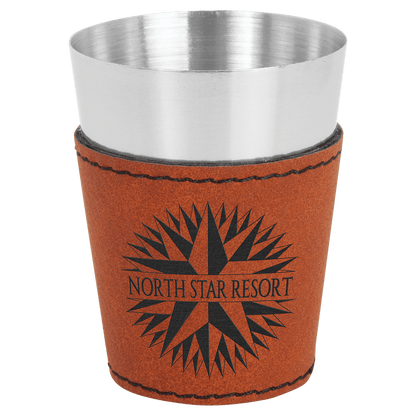 2oz Leatherette & Stainless Steel Shot Glass